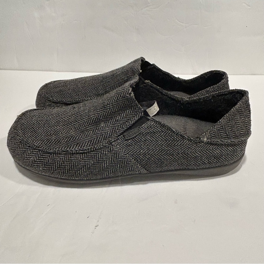 VIONIC MENS MAXWELL DARK GREY HERRINGBONE SLIPPER CANVAS, ORTHOTIC, COMFORT, 13 - Picture 5 of 13